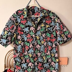 Keith Haring H&M all over button up print Large
